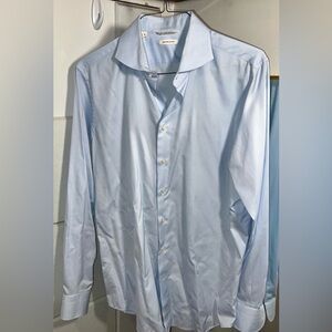 SUITSUPPLY Light Blue Egyptian Cotton Dress Shirt 17 Extra Slim Fit XL